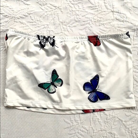 ROMWE Other - BUTTERFLY CROP TOP • butterfly crop top •